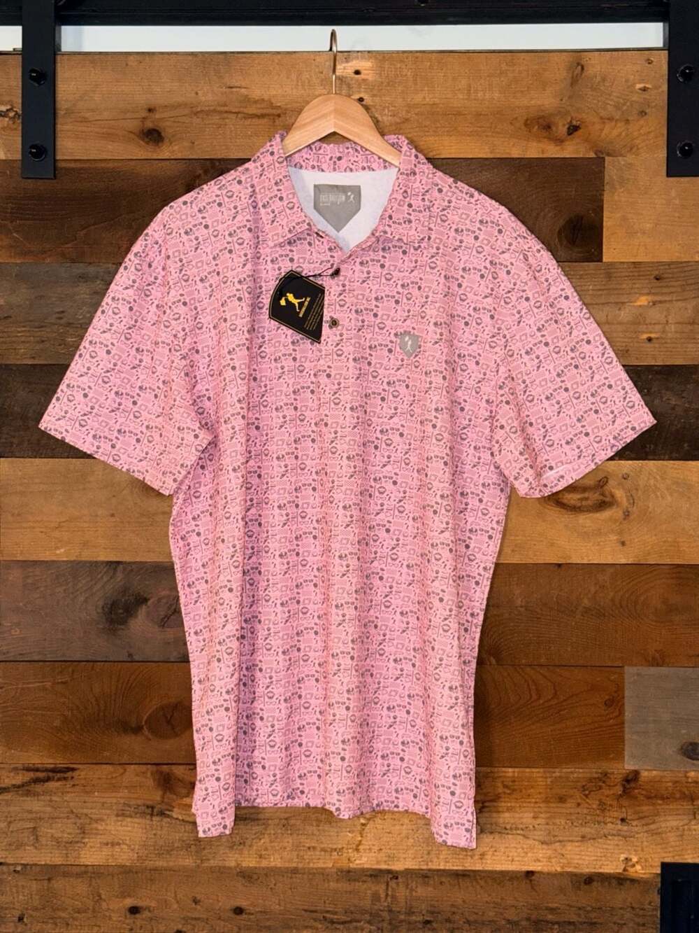 Baseballism Forever Four Hitter Polo Shirt Pink Mens XL